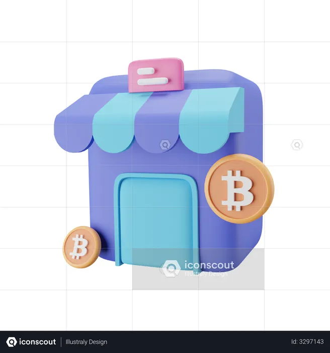 Tienda de bitcoins  3D Icon