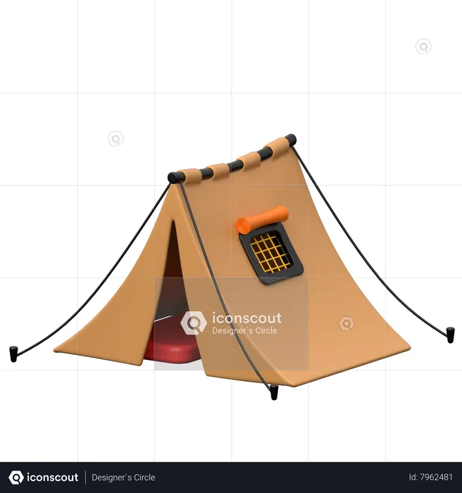 Carpa para camping  3D Icon