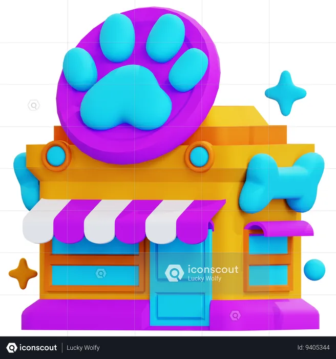 La tienda de animales  3D Icon