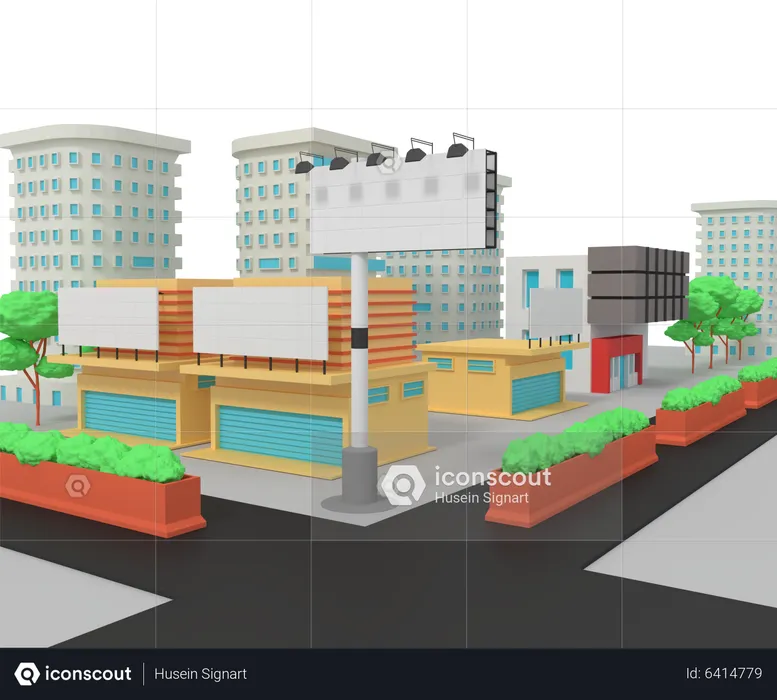 Compra en el cruce  3D Illustration