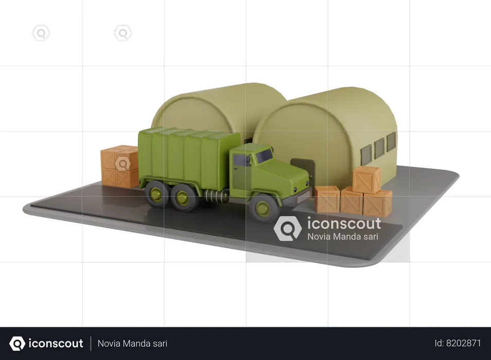 Tienda militar  3D Illustration