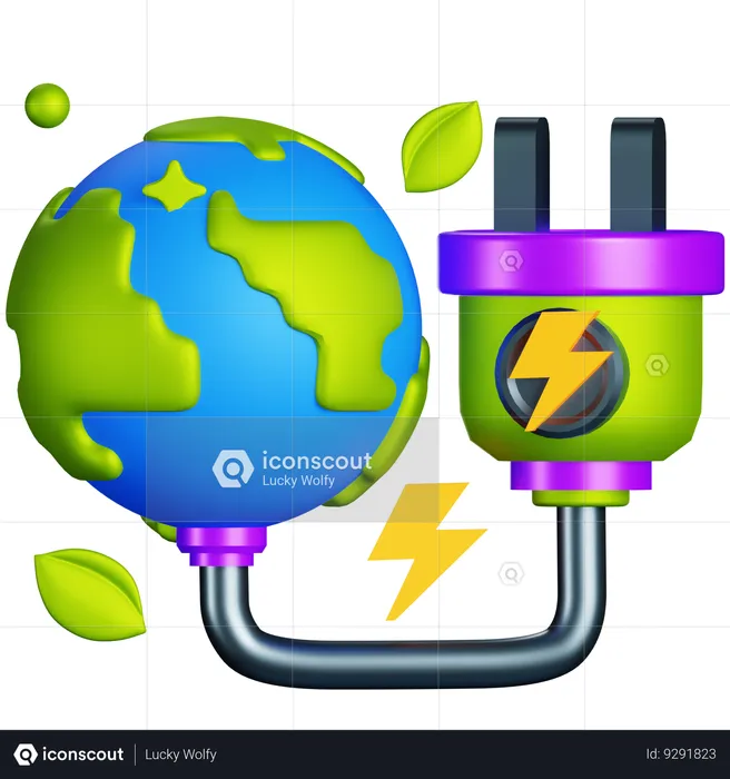 Combustible eléctrico de la tierra  3D Icon