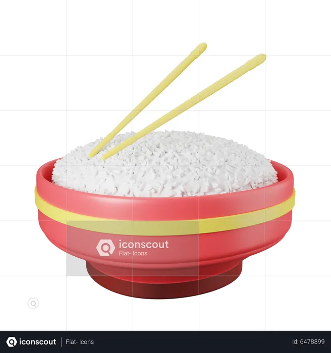 Tigela de arroz  3D Icon