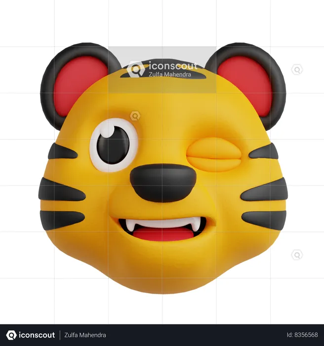 Tiger Emoji 3D Icon