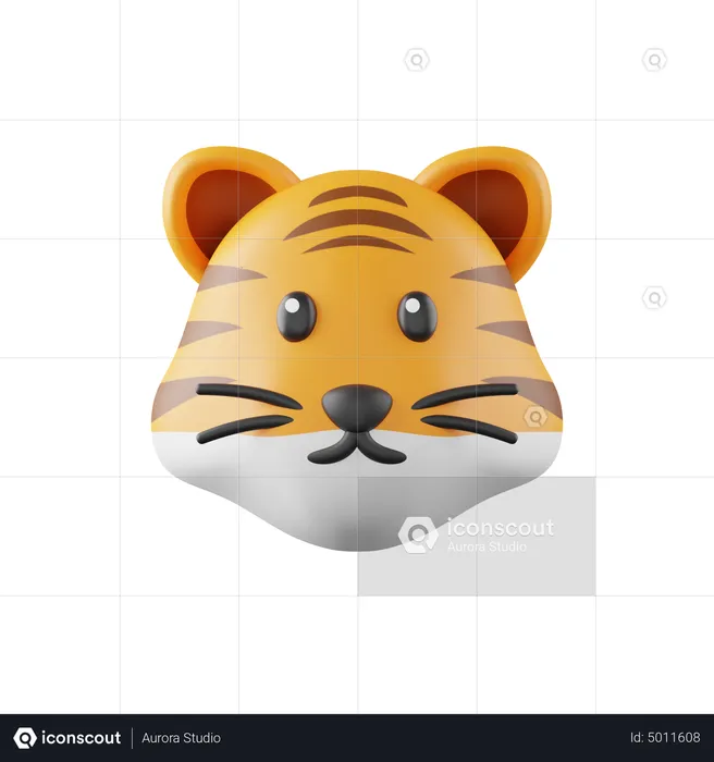 Tiger Emoji 3D Icon