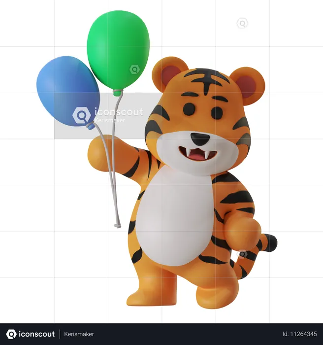 Tiger Party  3D Icon