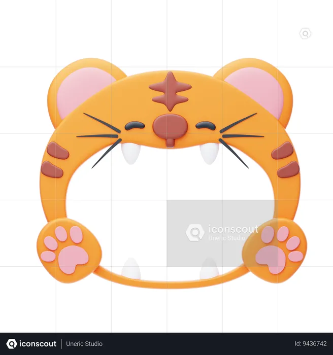 Tiger Shape Animal Frame  3D Icon