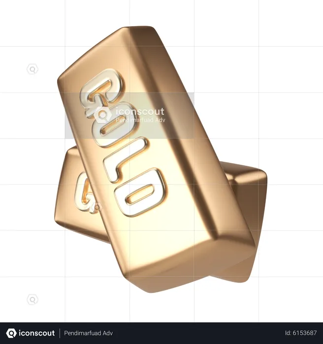 Tijolo de ouro  3D Icon