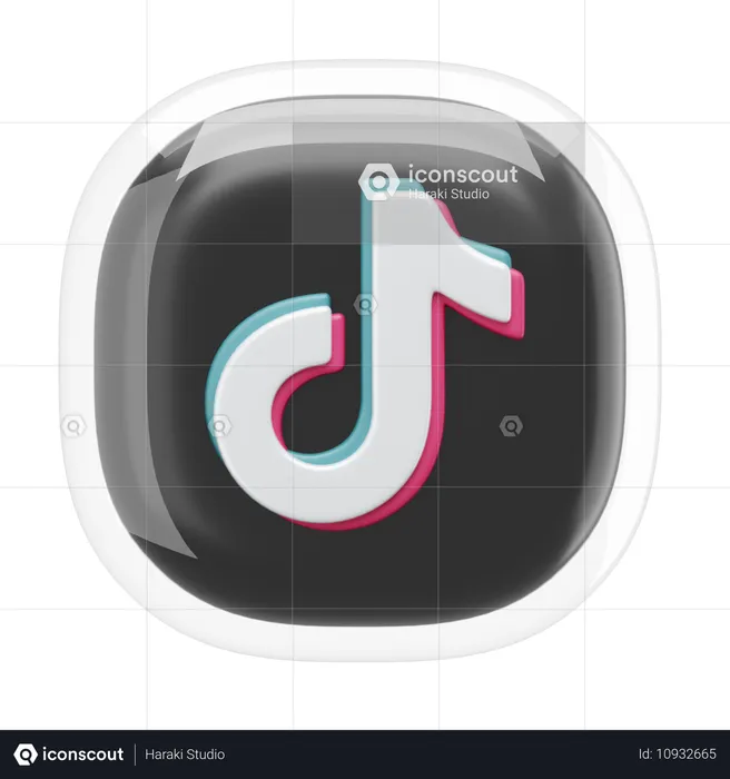 Tik Tok Logo 3D Icon