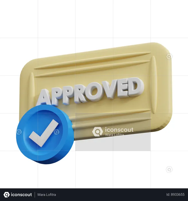 Timbre approuvé  3D Icon