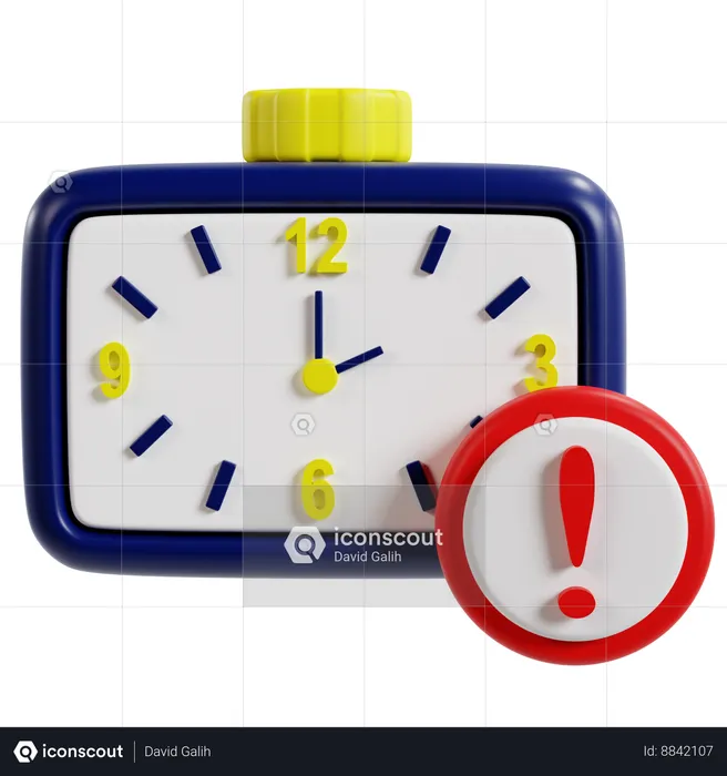 Time Alert Warning Deadline  3D Icon