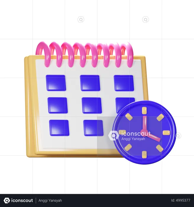 Time and Date  3D Icon