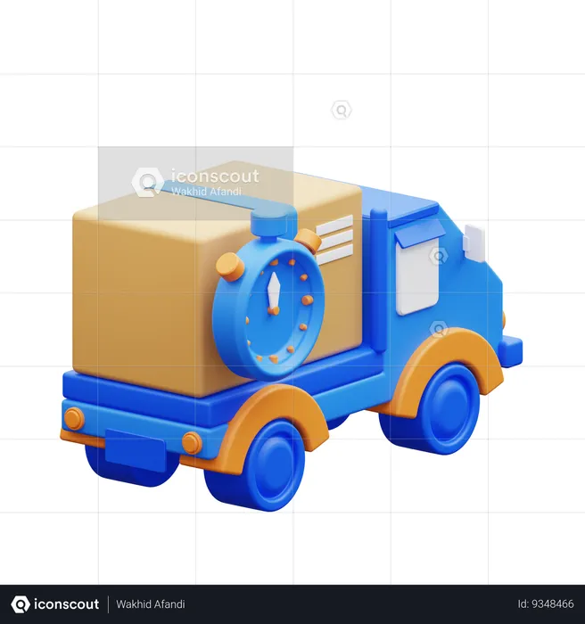 Time Delivery By Car  3D Icon