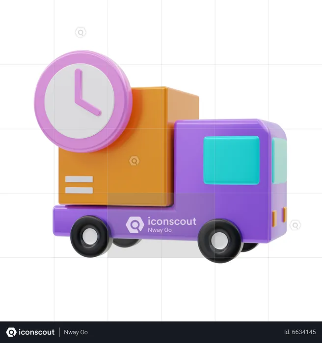 Time Delivery Truck  3D Icon