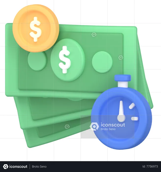 Time is money  3D Icon