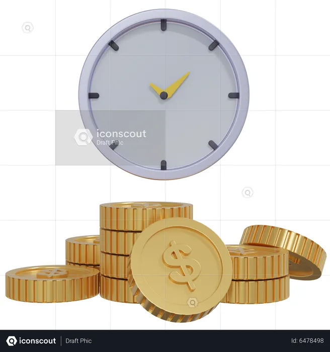 Time Is Money  3D Icon