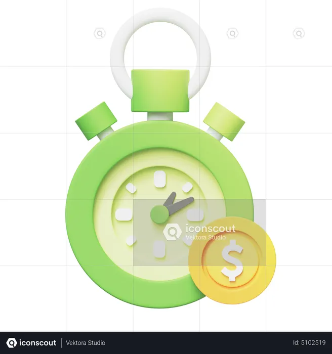 Time Is Money  3D Icon