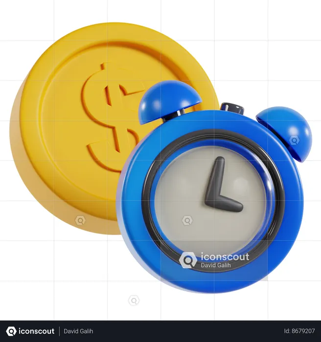 Time is Money Concept  3D Icon