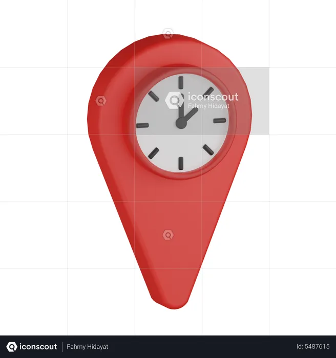 Time Location  3D Icon