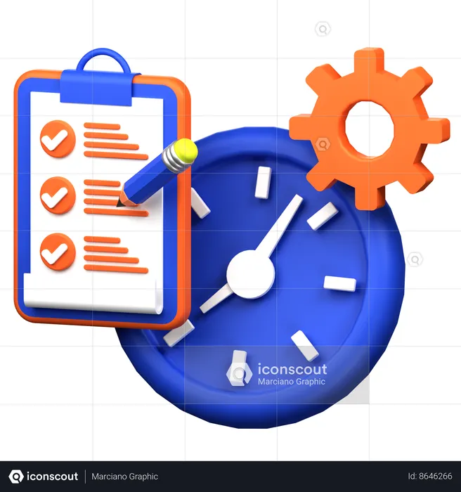 Time Management  3D Icon