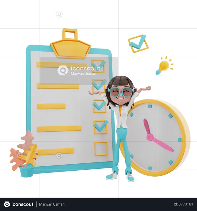 Time Management  3D Illustration