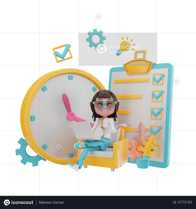 Time Management  3D Illustration