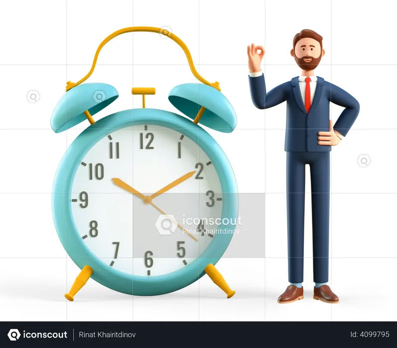 Time management by employer  3D Illustration