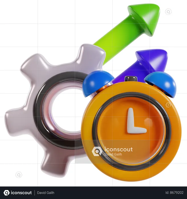 Time Management Productivity  3D Icon