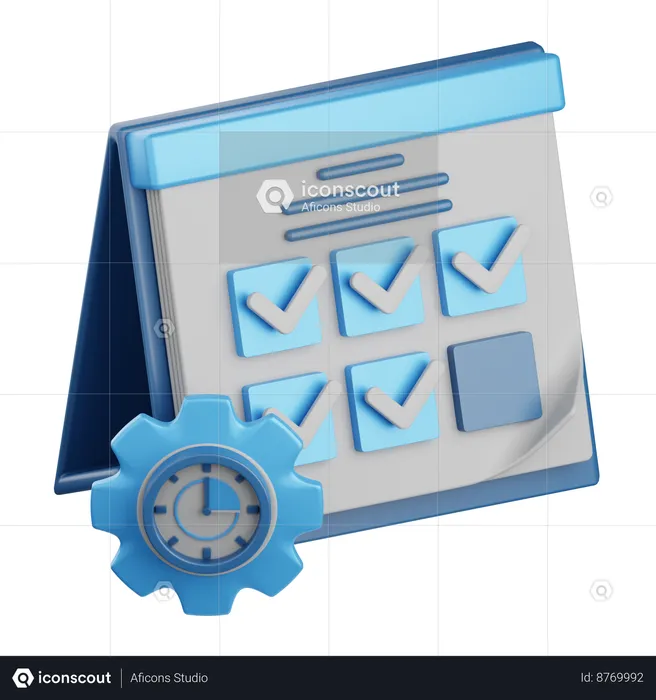 Time Management Strategy  3D Icon
