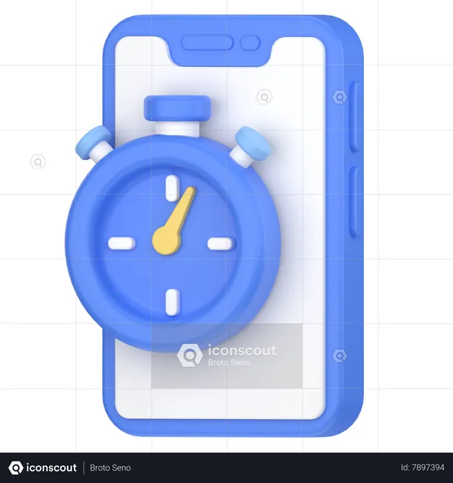 Time phone  3D Icon