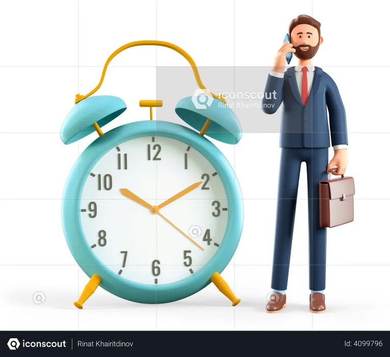 Time scheduling by businessman  3D Illustration