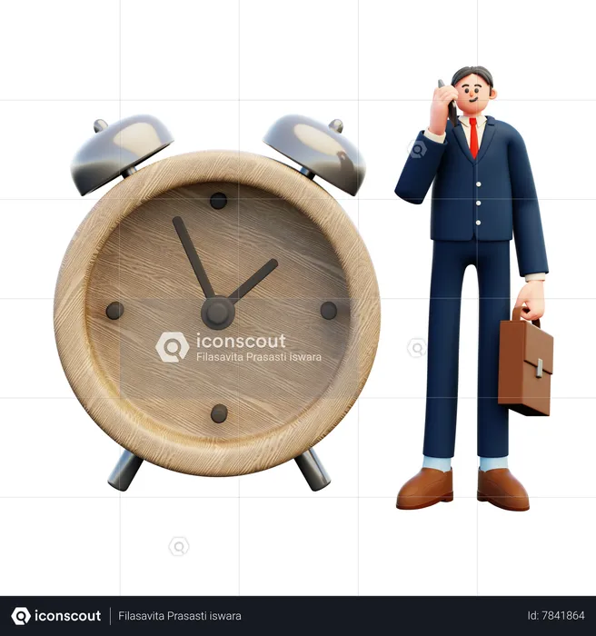 Time Scheduling By Businessman  3D Illustration