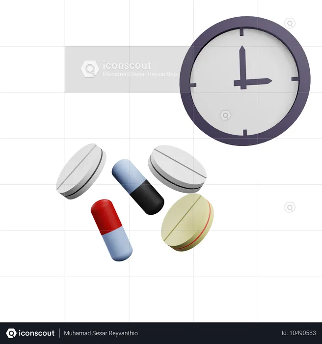 Time To Take Medicine  3D Icon