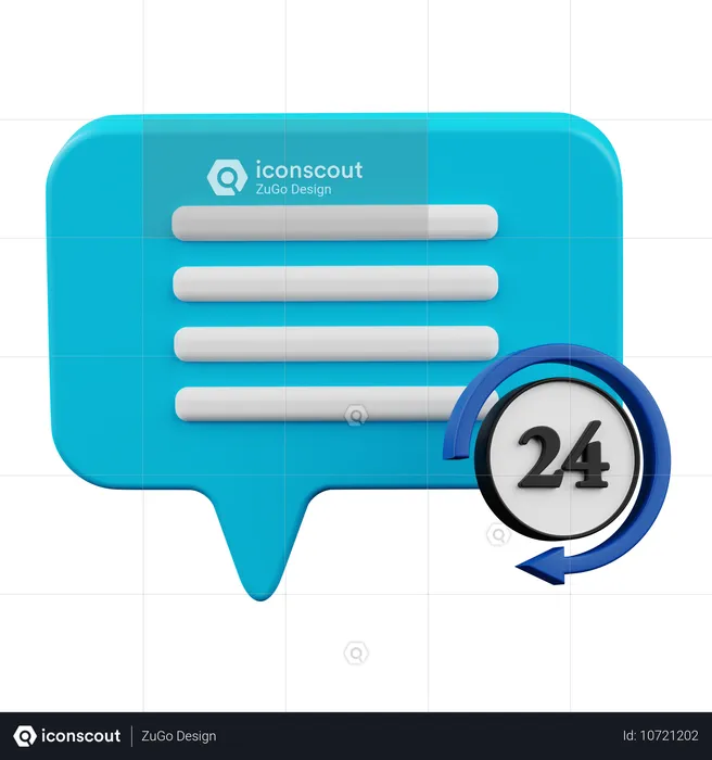 Timer Chat  3D Icon