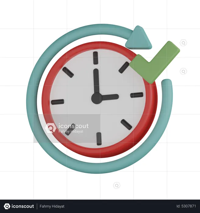 Timer Check  3D Icon