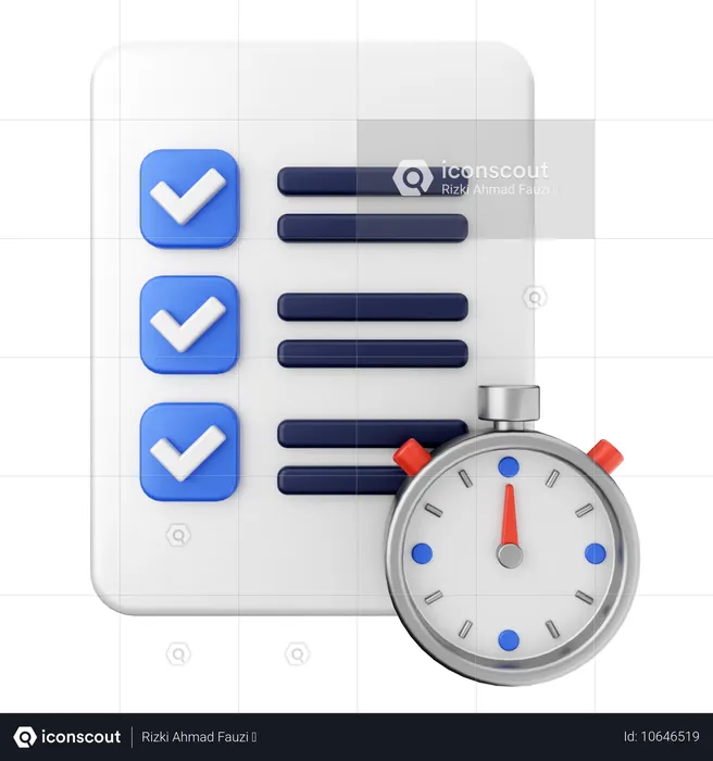 Teste de cronômetro educação  3D Icon