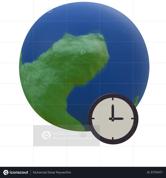 Timezone  3D Icon