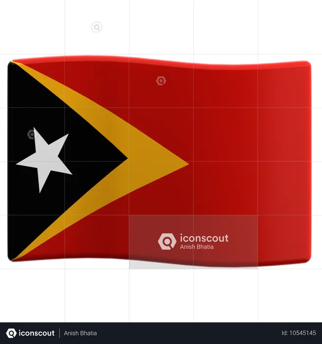 Timor leer Flag 3D Icon