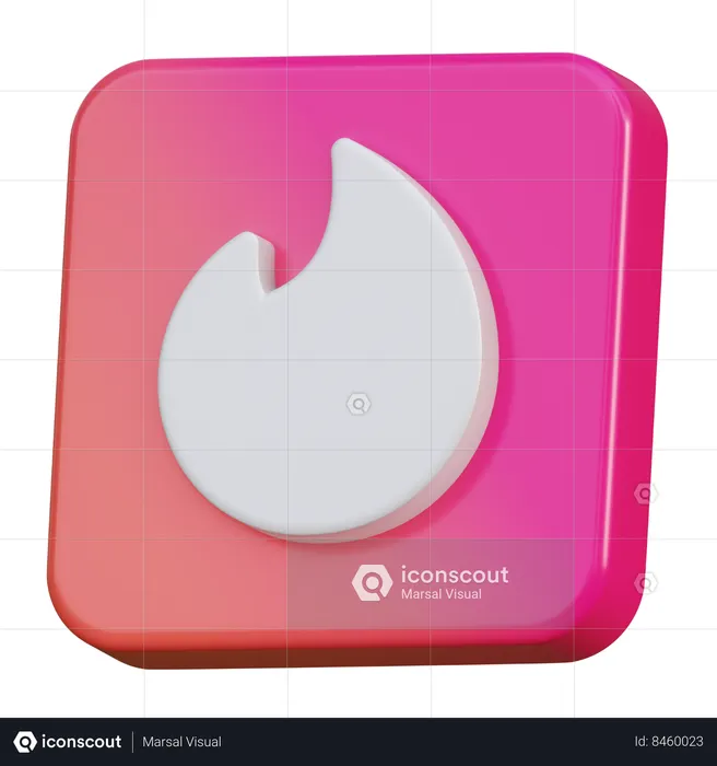 Tinder Logo 3D Icon