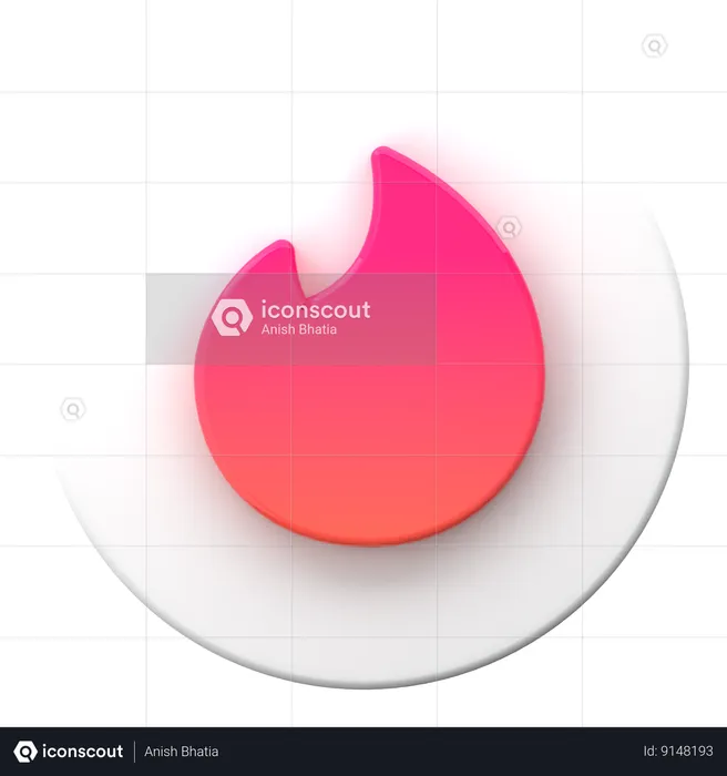 Tinder Logo 3D Icon