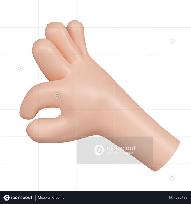 Tiny Hand Gesture Emoji 3D Icon