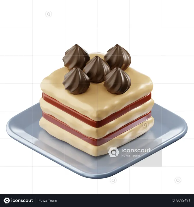 Tiramisu  3D Icon