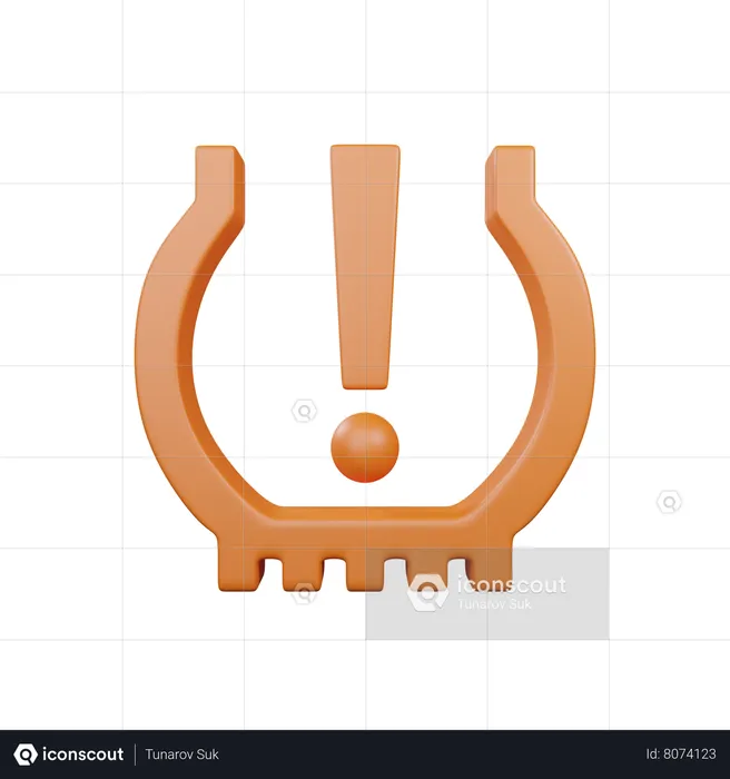 Tire Pressure Warning Light  3D Icon