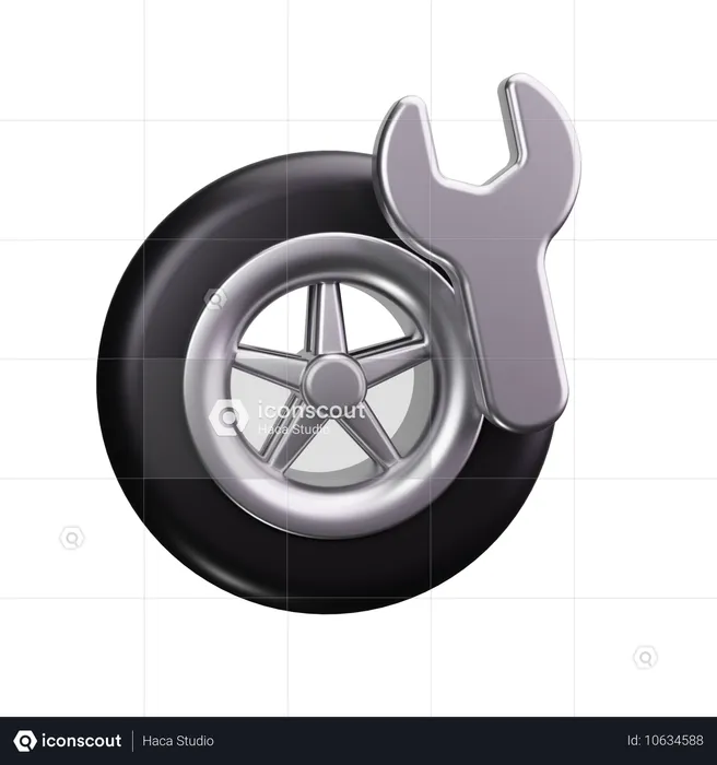 Tire Repair  3D Icon