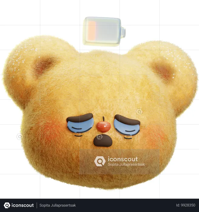 Tired Bear Emoji 3D Icon
