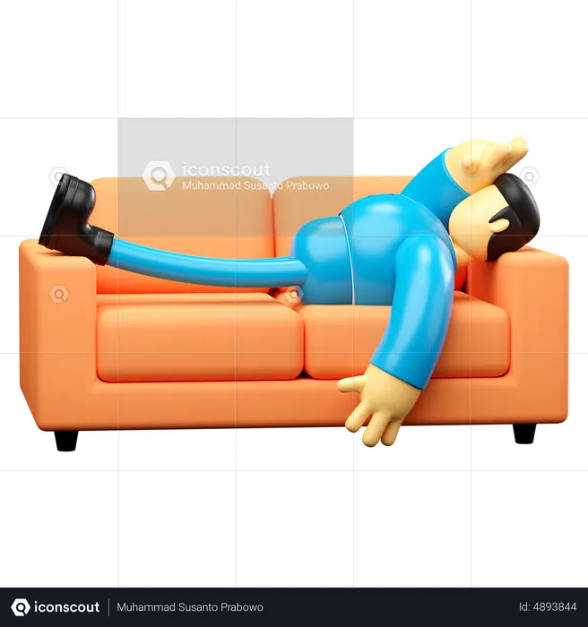 Tired Businessman  3D Illustration