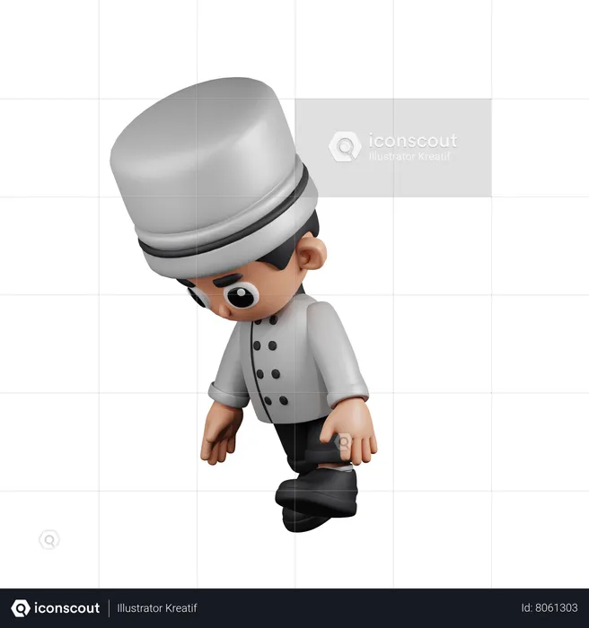 Tired  Chef  3D Illustration