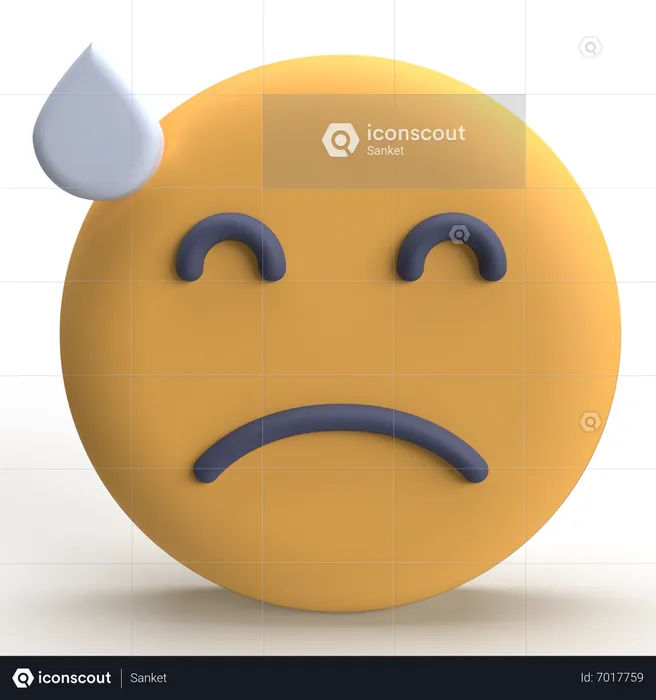 Tired Emoji Logo 3D Icon