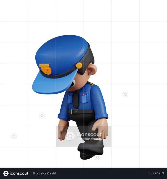 Tired  Policeman  3D Illustration