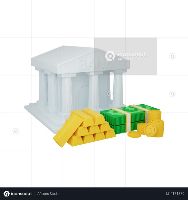 Banque d'argent  3D Illustration
